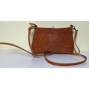 Christian Livingston Collection Faux Crocodile Purse Orange